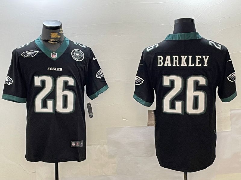 Men Philadelphia Eagles #26 Barkley Black Second generation 2024 Nike Limited NFL Jersey style 4->philadelphia eagles->NFL Jersey